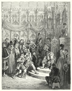 グスタフ・ドーレス ドン・キホーテ：「正義を司るサンチョ・パンサ総督」（エングレーヴィング 作： Gustave Dore