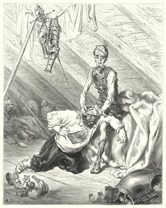 Gustave Dores Don Quixote: "He verily believed his last hour was come" (e.g. engraving) 作： Gustave Dore
