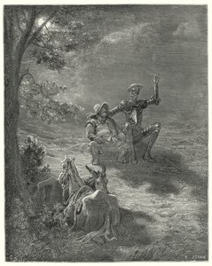 Gustave Dores Don Quixote: "In such discourses they passed a great part of the night" (e.g. engraving) 作： Gustave Dore