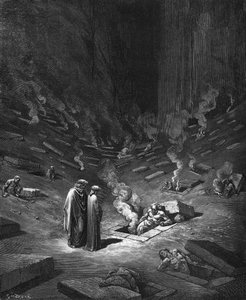 ヘレシアークス、ダンテアリギエーリ（1265-1321）パリの「神の喜劇」（インフェルノ）のイラスト、パリ、1885年 作： Gustave Dore