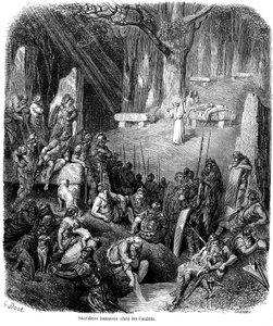 ガリア人の人身御供-ドルイド、ドルメン、メンヒル-1862年Ch.Lahure著 "L