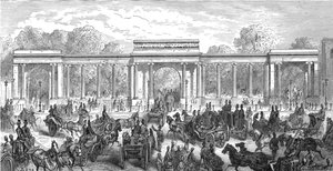 「ハイド パーク コーナー - ピカデリー エントランス」、1872 年。 作： Gustave Dore