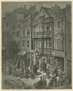 ビショップスゲートストリートを描いたイラスト 作： Gustave Dore