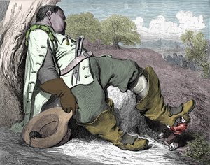 シャルル・ペロー（1628-1703）が1697年に書いた「Le petit poucet」の挿絵。 作： Gustave Dore