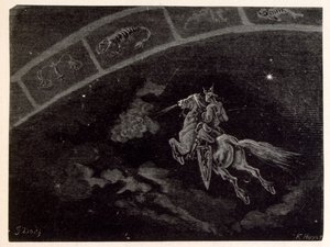 星座「さそり座」のイラスト（La legende de Croque-Mitaineより）。 作： Gustave Dore