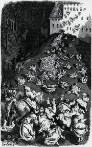 オノレ・ド・バルザック（1799-1850）の「滑稽な物語集（Contes drolatiques）」の挿絵。 作： Gustave Dore