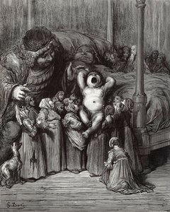 ガルガンチュアとパンタグリュエルの挿絵、ラブレー作、1854年。 作： Gustave Dore