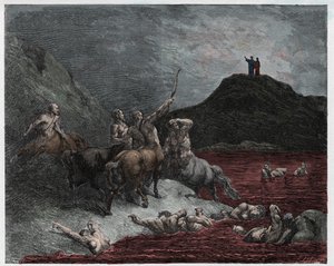 地獄、コーナー12：Nessus 作： Gustave Dore