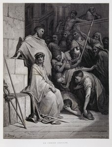 裁判中のキリストへの侮辱（ドーレ聖書より 作： Gustave Dore