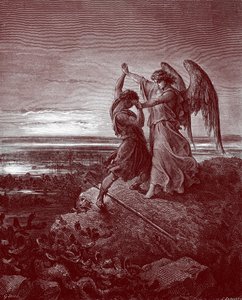 天使と格闘するヤコブ（ドレ作- 聖書 作： Gustave Dore