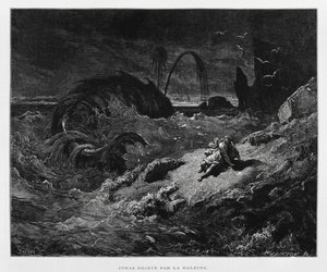 クジラによって陸に打ち上げられたヨナ（ドーレ聖書より 作： Gustave Dore