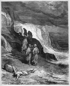Jupiter et le Passenger-JUPITER AND THE PASSENGER-from "Fables" by Jean de La Fontaine 作： Gustave Dore