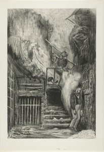 古いランタンの通り: ジェラール・ド・ネルヴァルの自殺 作： Gustave Dore