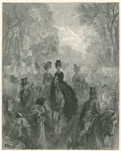 レディースマイル、ロットンロー、ハイドパーク、ロンドン 作： Gustave Dore