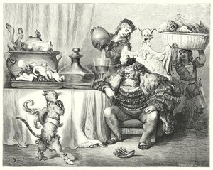 Le Maitre Chat ou le Chat Botte; Puss In Boots (carving) 作： Gustave Dore