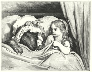 ル・プティ・シャペロン・ルージュ（赤ずきんちゃん）（エングレーヴィング 作： Gustave Dore