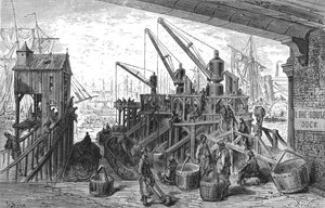 「ライムハウス ドック」、1872 年。 作： Gustave Dore