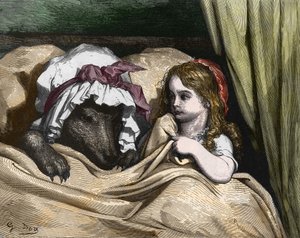 赤ずきんとオオカミはおばあちゃんが嫌い。 イラスト：ギュスターヴ・ドレ 作： Gustave Dore