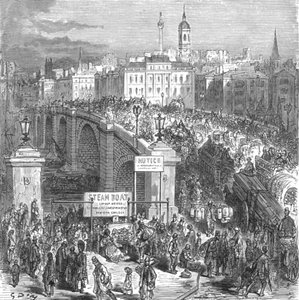 「ロンドン橋、1872年」、1872年。 作： Gustave Dore