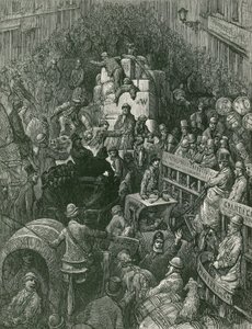 ロンドンのストリートシーン 作： Gustave Dore