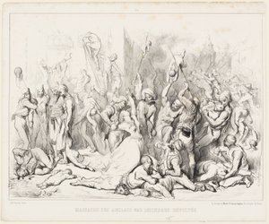 反抗的なヒンズー教徒によるイギリス人の虐殺 作： Gustave Dore