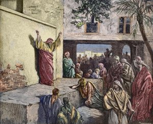 イスラエルの民に説教するモレシュ派の預言者ミカ、ギュスターヴ・ドーアのエングレーヴィング - "イスラエルの民に懺悔を促す預言者ミケ" ギュスターヴ・ドーア（1832-1883）による「聖書」からのエングレーヴィング 1860年頃 作： Gustave Dore