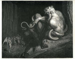 ミノス：ダンテ・アリギエーリ作「エンファー」より 作： Gustave Dore