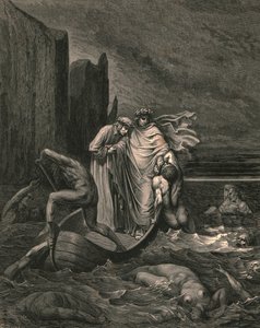 私の先生は賢明に気づき、彼を押し戻しました、c1890。 作： Gustave Dore