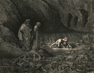 メナリッポスの寺院で激怒しなかったタイデウスは、1890年にかじった。 作： Gustave Dore