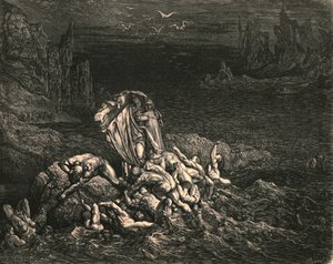 さあ、息子よ！怒りを克服した人々の魂、c1890。 作： Gustave Dore