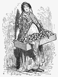 「オレンジ色の女性」、1872 年。 作： Gustave Dore