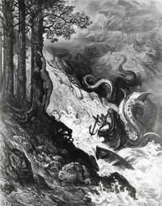 オークと戦うオルランド（『オルランドの狂乱』より、ポール・グスタフ・ドーア作、イラスト 作： Gustave Dore