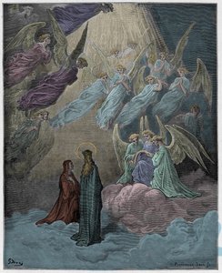 パラディソ、カント21：輝く魂が歌う、ダンテアリギエーリ作「The Divine Comedy」（1885年）のイラスト 作： Gustave Dore