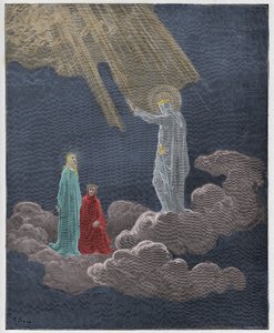 パラディソ、カント8：チャールズマーテルがダンテとベアトリスに演説、ダンテアリギエーリ作「The Divine Comedy」（1885年）のイラスト 作： Gustave Dore