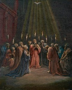 聖霊降臨祭 - ペンテコステ（聖霊降臨祭） - ギュスターヴ・ドーア（1832-1883）の彫刻 - 後に彩色される