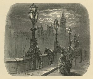 ウェストミンスター橋の人と馬車 作： Gustave Dore