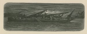 テムズ川の船の甲板上の人々 作： Gustave Dore