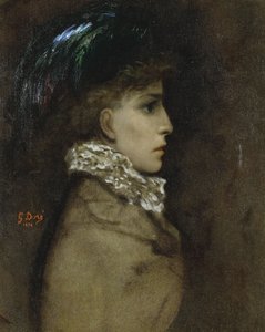 女優サラ・ベルナールの肖像1844-1923、1870 作： Gustave Dore