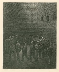 ニューゲート刑務所の運動場の囚人 作： Gustave Dore