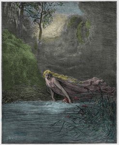 プルガトリオ、カント31：レテ川に沈んだダンテ、ダンテアリギエーリ作「The Divine Comedy」（1885年）のイラスト 作： Gustave Dore