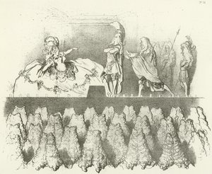 ベルサイユ裁判所1695（グラビア）の前で行われたラシーン 作： Gustave Dore