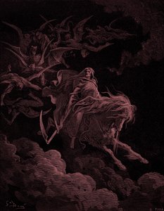 ヨハネの黙示録ギュスターヴ・ドレの「死の幻影」。- 聖書 作： Gustave Dore