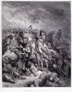アルスールの戦いでのリチャード・ハート・オブ・ライオン -ギュスターヴ・ドレの版画 作： Gustave Dore