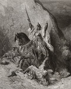 サラディンユスフ（d.1173）第二次十字軍時代のスルタン、JFの「Bibliotheque des Croisades」のイラスト。ミショー、1877 作： Gustave Dore