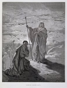 サムエルがサウルにイスラエルの初代王に油を注ぐ（ドーレ聖書より 作： Gustave Dore