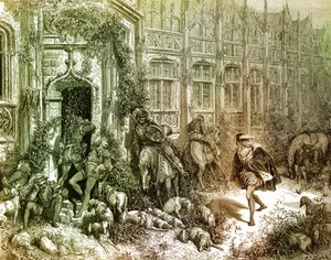 ギュスターヴ・ドレによる眠れる森の美女の彫刻。 作： Gustave Dore