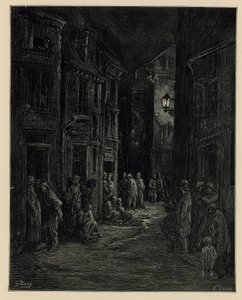 スラム街の住居（彫刻 作： Gustave Dore