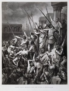 エルサレムのユダヤ人に襲われた聖パウロ（ドーレ聖書より 作： Gustave Dore