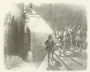 ウォッチメンに驚かされて-ヘンリー4世の治世（グラビア） 作： Gustave Dore