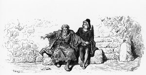 エンシェントマリナーと結婚式のゲストの最初のページ「The Rime of the Ancient Mariner」、ST Coleridge著、Herper und Sons、ニューヨーク、1876年発行（木製彫刻）